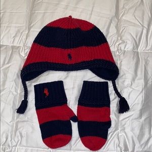 Baby one size fit all hats and glove set